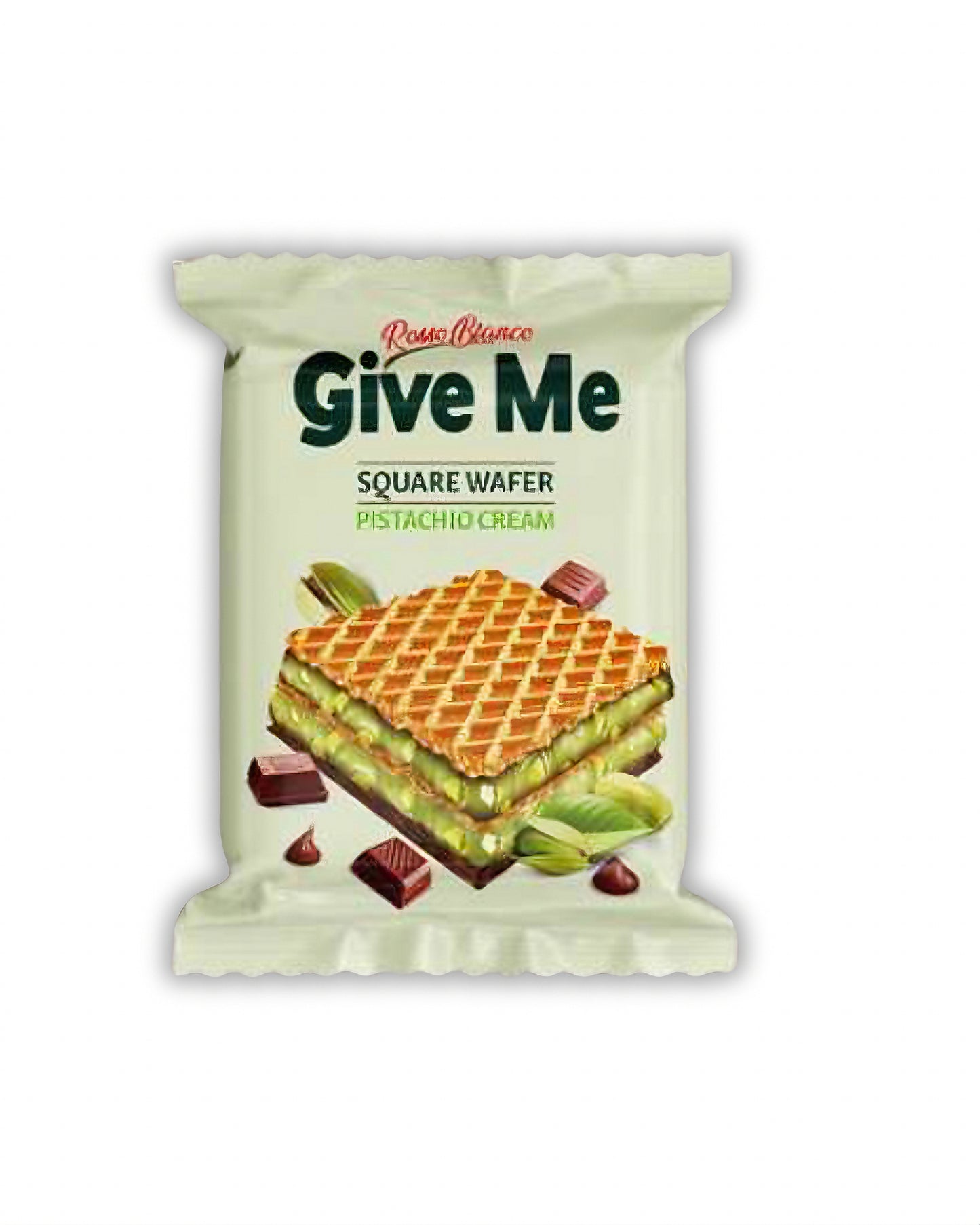 ROSSO BIANCO GIVE ME SQUARE WAFER PISTACHIO CREAM | Wafelek z kremem pistacjowym i polewą czekoladową 30 g