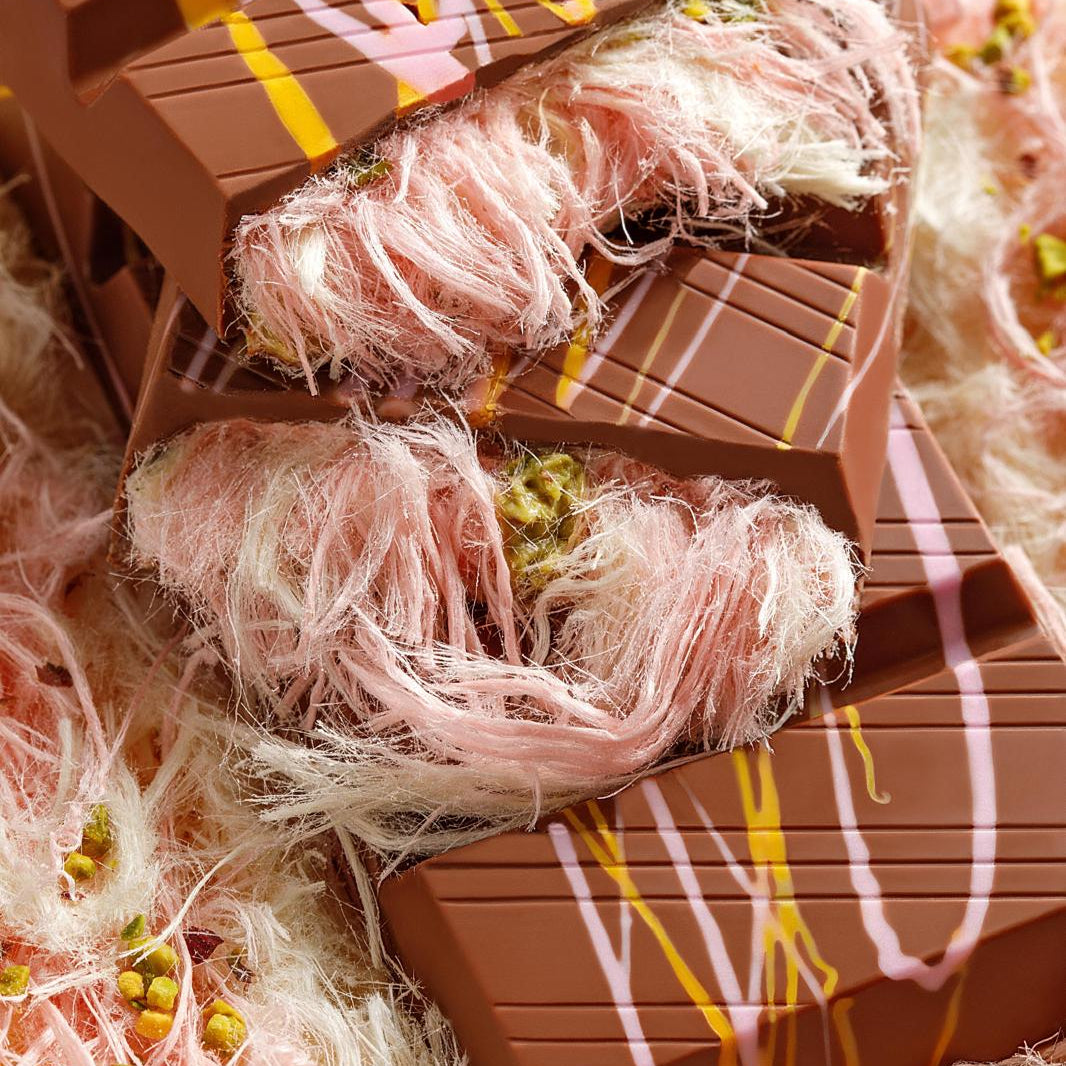 Brainrot Chocolate – Czekolada mleczna z turecką watą cukrową i kremem pistacjowym, 85 g | Sweet Gang